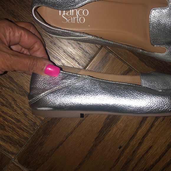 FRANCO SATRO SHOE SLIVER LEATHER FLATS SIZE 10 - Picture 6 of 8